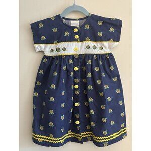 Vintage Oshkosh Collection Girls Dress 2T Toddler Blue Yellow Roses